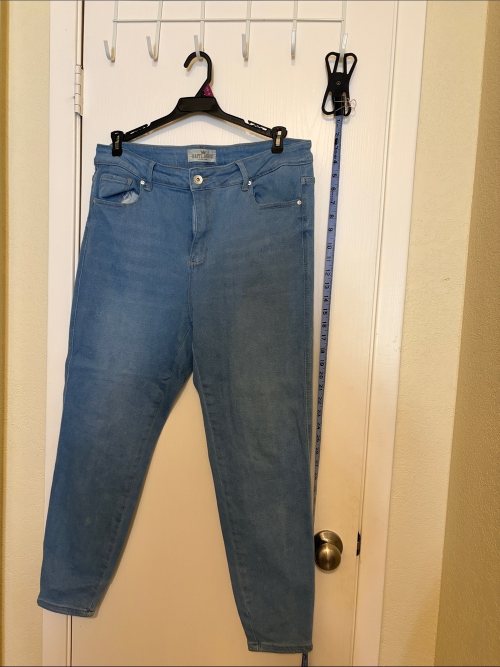 High-Rise Light Blue Cropped Women's Jeans